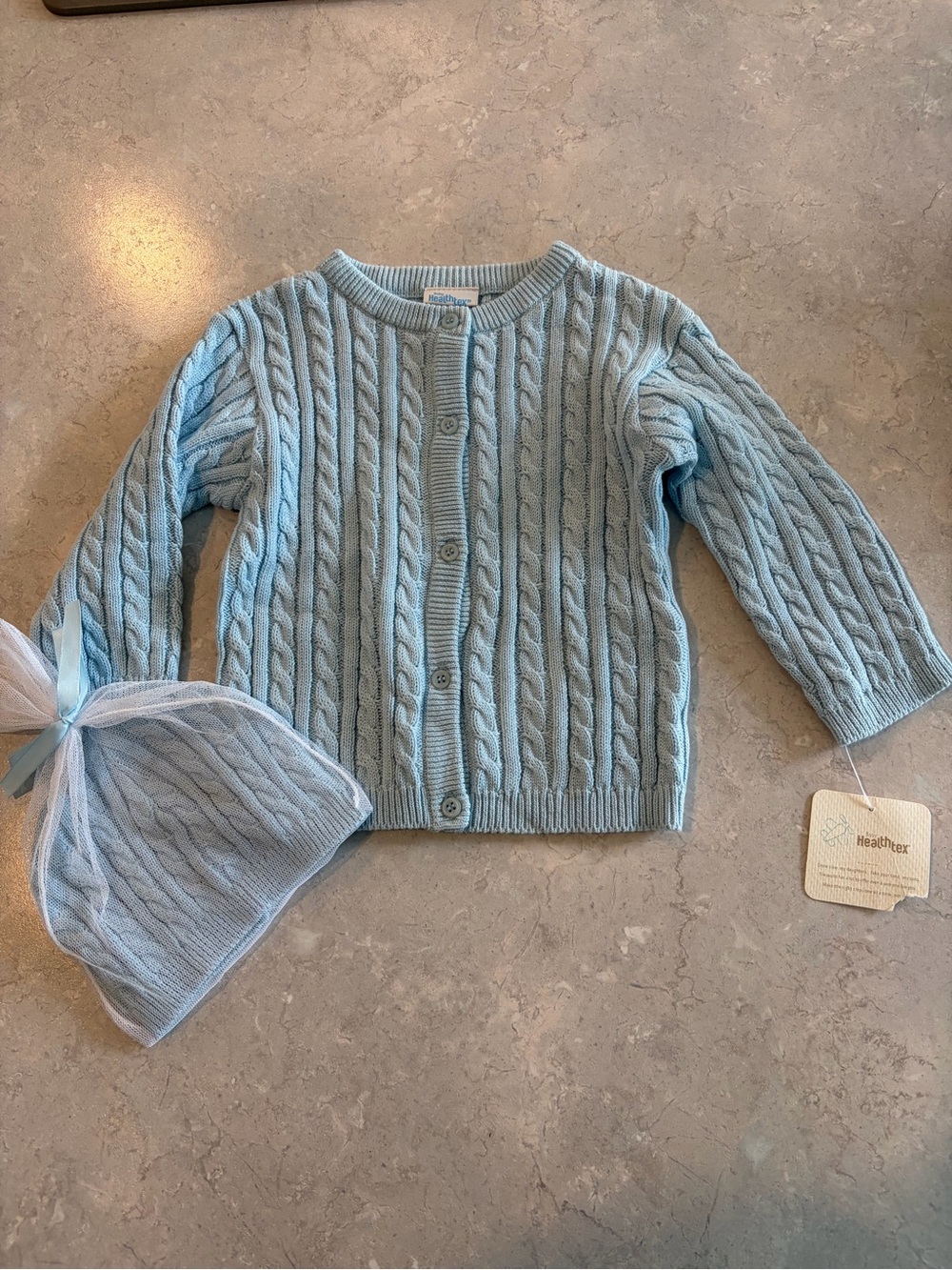 healthtex Baby Cable Knit Cardigan in Light Blue